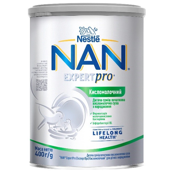 “NAN® ExpertPro Кисломолочний” для дітей з народження.